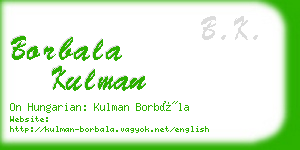 borbala kulman business card